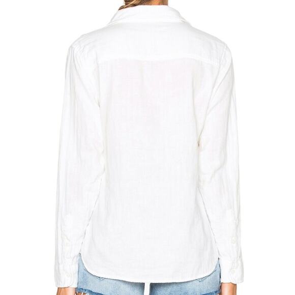 MOTHER  Lace Up Frenchie Frenchie Top Small White - Picture 4 of 10